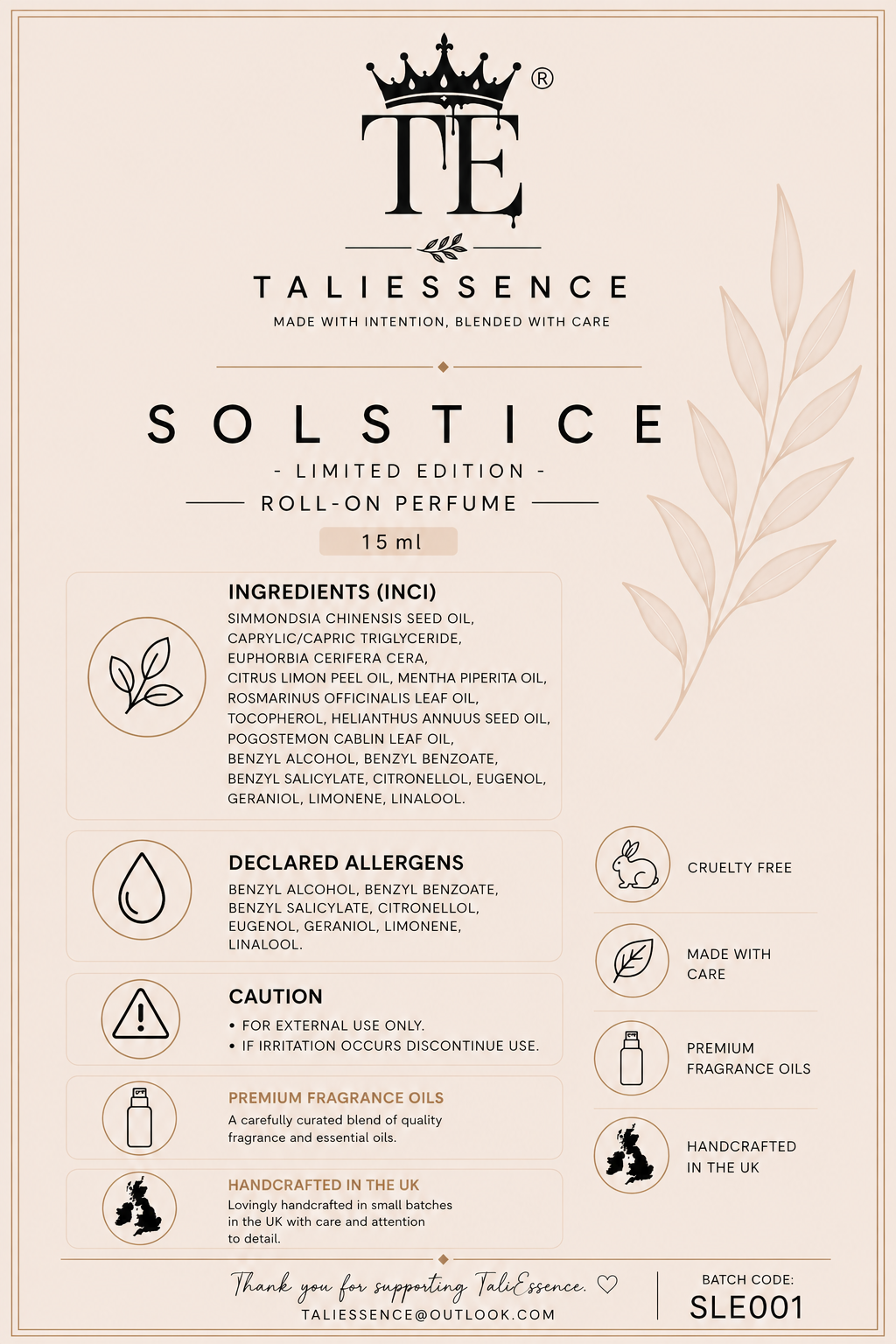 Solstice Fragrance Balm- Limited Edition